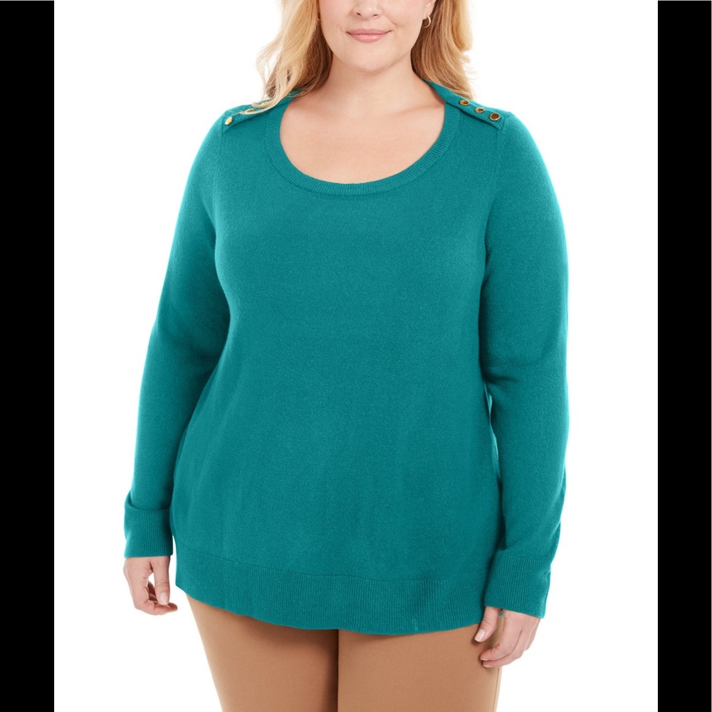 🍇🆕Karen Scott Button Shoulder sweater